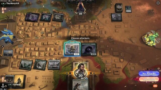 Watch MTG Arena Video Replay - Bant Humans by Germán VS Mono Black Discard by TinyMaverick - Explorer Traditional Ranked