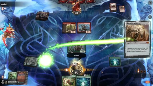 Watch MTG Arena Video Replay -  by HamHocks42 VS Mono Red Bombardment by corini - Historic Play