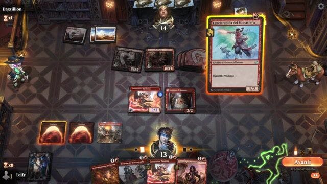 Watch MTG Arena Video Replay - Red Deck Wins by Leifr VS Boros Aggro by Daxtillion - Standard Event