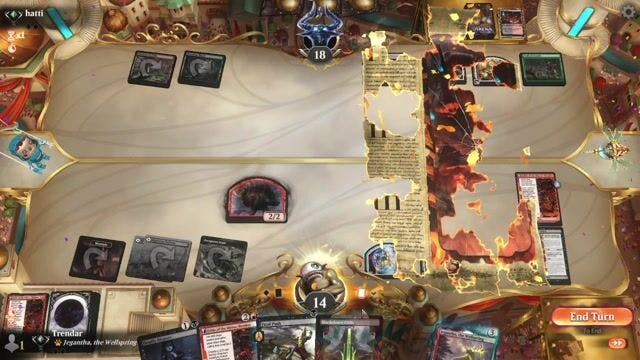 Watch MTG Arena Video Replay - Jund Sacrifice by Trendar VS Jund Sacrifice by hatti - Explorer Traditional Ranked