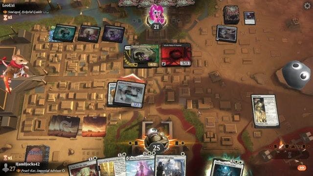 Watch MTG Arena Video Replay - Pearl-Ear, Imperial Advisor by HamHocks42 VS Sméagol, Helpful Guide by LeoUzi - Historic Brawl