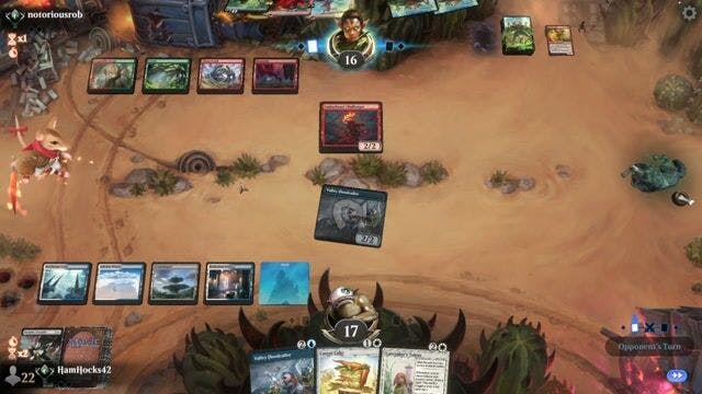 Watch MTG Arena Video Replay - Rogue by HamHocks42 VS Gruul Prowess by notoriousrob - Standard Traditional Ranked