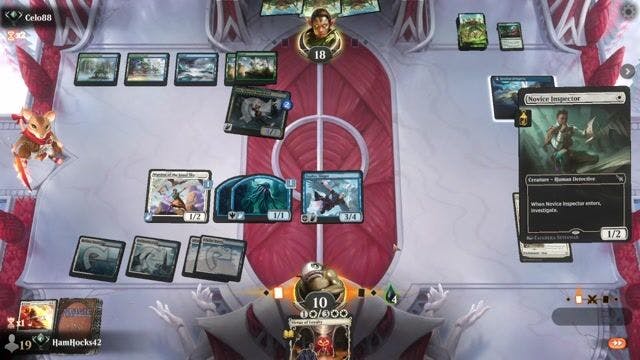 Watch MTG Arena Video Replay - Azorius Tokens by HamHocks42 VS Simic Poison by Celo88 - Standard Ranked