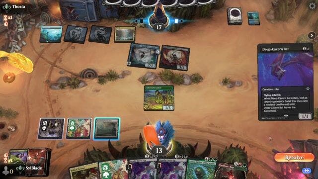 Watch MTG Arena Video Replay - Jund Vinelasher by SylBlade VS Dimir Proft by Thosta - Standard Traditional Ranked