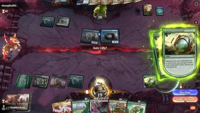 Watch MTG Arena Video Replay - 4 Color Ramp by HamHocks42 VS Rogue by shungiku88t - Standard Play