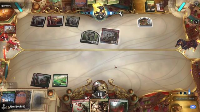 Watch MTG Arena Video Replay - Gruul Cascade by HamHocks42 VS Boros Energy by gurenyu - Timeless Play