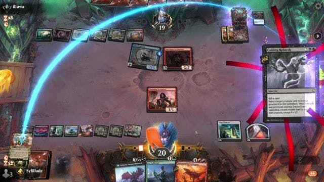 Watch MTG Arena Video Replay - Jund Reanimator by SylBlade VS Grixis Heist by illuwa - Alchemy Traditional Ranked