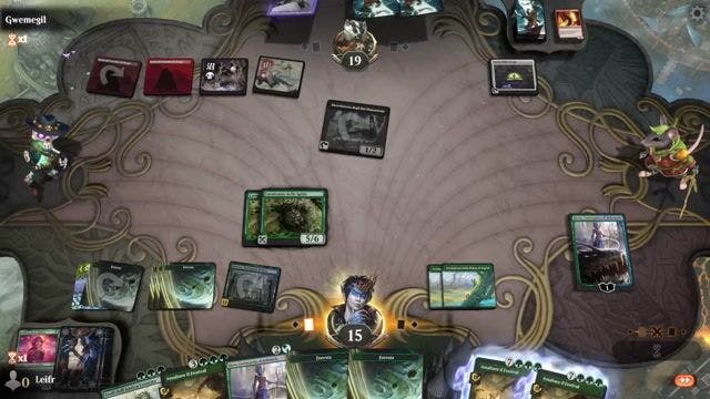 Watch MTG Arena Video Replay - Mono Green Devotion by Leifr VS Rakdos Aggro by Gwemegil - Historic Play