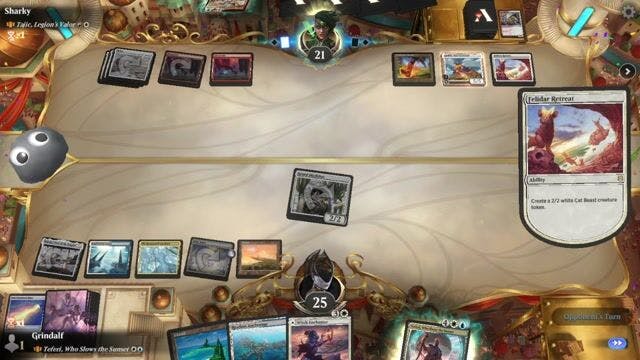 Watch MTG Arena Video Replay - Teferi, Who Slows the Sunset by Grindalf VS Tajic, Legion's Valor by Sharky - Historic Brawl