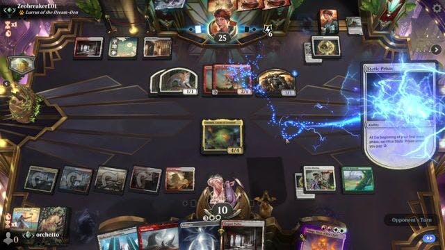 Watch MTG Arena Video Replay - 4 Color Omnath by orchetto VS Mardu Energy by ZeobreakerE01 - Timeless Traditional Ranked