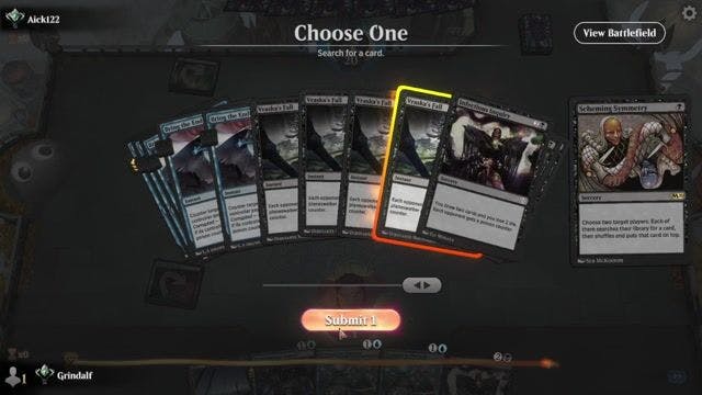 Watch MTG Arena Video Replay - Dimir Poison by Grindalf VS Esper Mill by Aick122 - Historic Ranked