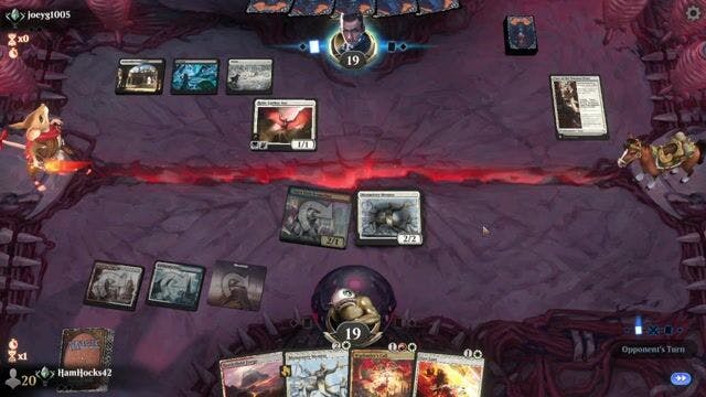 Watch MTG Arena Video Replay - Jeskai Prowess by HamHocks42 VS Rogue by joeyg1005 - Standard Traditional Ranked