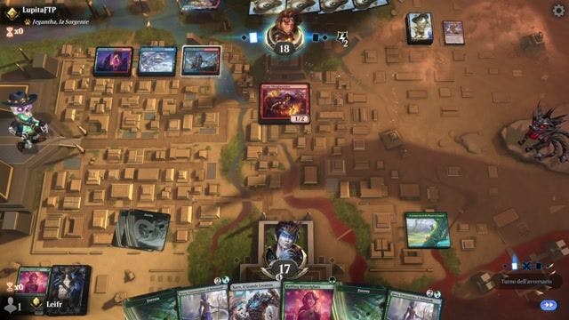 Watch MTG Arena Video Replay - Mono Green Devotion by Leifr VS Izzet Spells by LupitaFTP - Historic Ranked