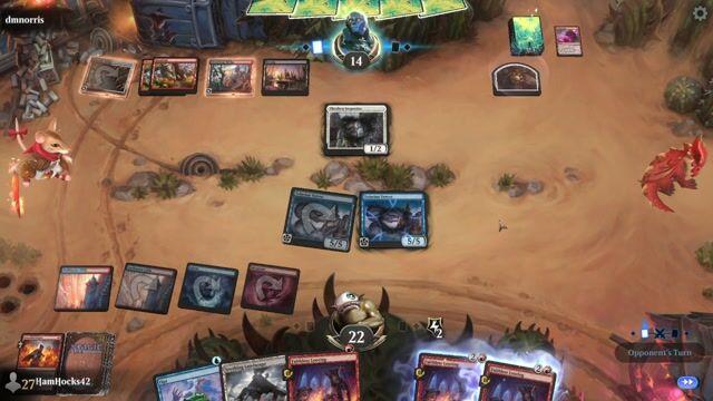 Watch MTG Arena Video Replay - Izzet Spells by HamHocks42 VS Mardu Artifacts by dmnorris - Historic Challenge Match