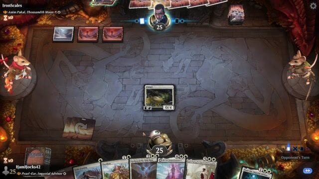 Watch MTG Arena Video Replay - Pearl-Ear, Imperial Advisor by HamHocks42 VS Anim Pakal, Thousandth Moon by IronScales - Historic Brawl