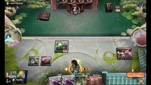 Watch MTG Arena Video Replay - Naya Convoke by Natalka VS Red Deck Wins by Ajani'sTheGoat - Alchemy Traditional Ranked