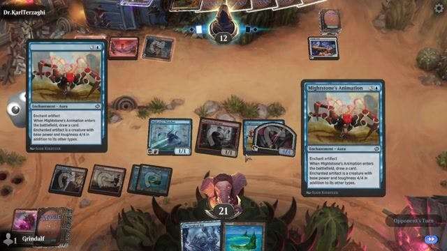 Watch MTG Arena Video Replay - Izzet Artifacts by Grindalf VS Grixis Affinity by Dr.KarlTerzaghi - Timeless Challenge Match
