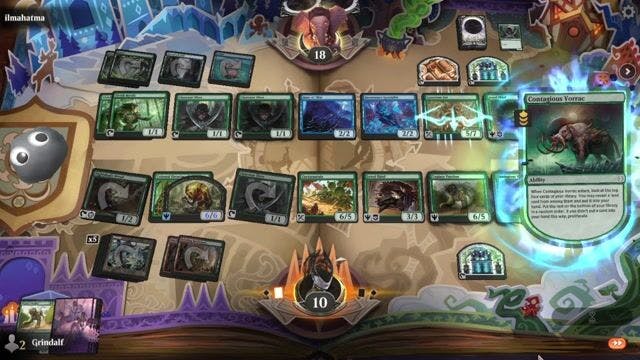 Watch MTG Arena Video Replay - Temur Midrange by Grindalf VS Mono Green by ilmahatma - Historic Challenge Match