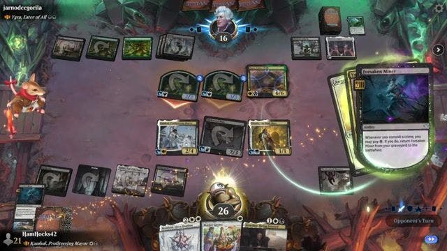 Watch MTG Arena Video Replay - Kambal, Profiteering Mayor by HamHocks42 VS Ygra, Eater of All by jarnodccgorila - Historic Brawl Challenge Match