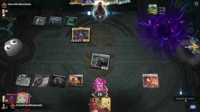 Watch MTG Arena Video Replay - Boros Energy by FruitsPunchSamuraiG VS 4 Color Show and Tell by InsectileAberration - Timeless Traditional Ranked