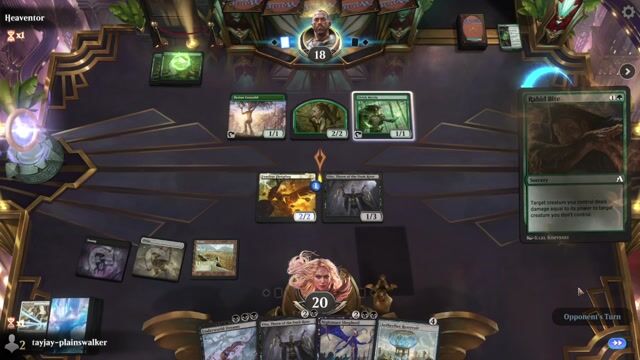 Watch MTG Arena Video Replay -  by tayjay-plainswalker VS Mono Green Toxic by Heaventor - Historic Play