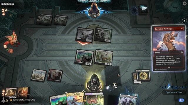 Watch MTG Arena Video Replay - Boros Energy by Juliandx VS Golgari Midrange by hidethedog - Timeless Metagame Challenge