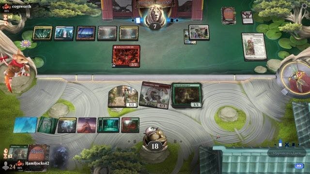 Watch MTG Arena Video Replay - Temur Adventures by HamHocks42 VS Humans by cogsworth - Explorer Traditional Ranked