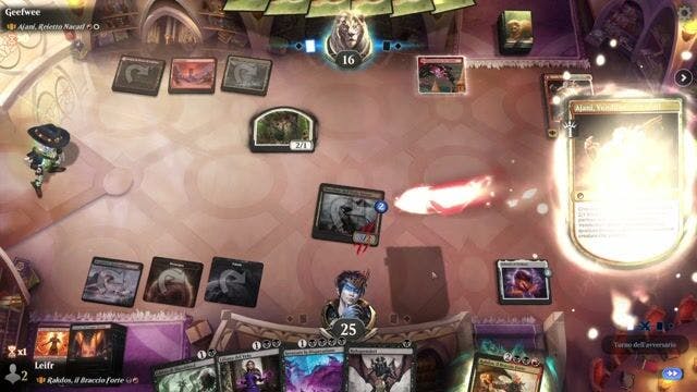 Watch MTG Arena Video Replay - Rakdos, the Muscle by Leifr VS Ajani, Nacatl Pariah by Geefwee - Historic Brawl