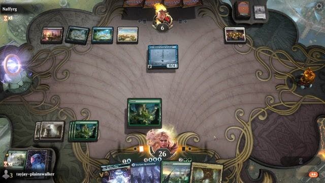 Watch MTG Arena Video Replay - Simic Landfall by tayjay-plainswalker VS Esper Mill by Naffyrg - Historic Play