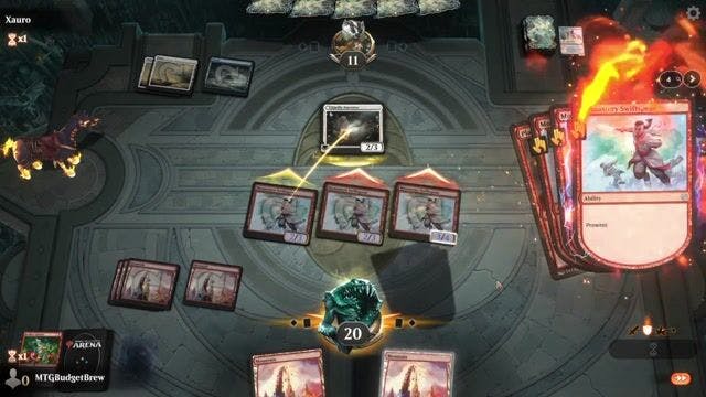 Watch MTG Arena Video Replay - Mono Red  by MTGBudgetBrew VS Azorius Flyers by Xauro - Historic Play