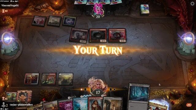 Watch MTG Arena Video Replay - Mardu Ultimatum	 by tayjay-plainswalker VS Boros Burn by VincentVega01 - Historic Play