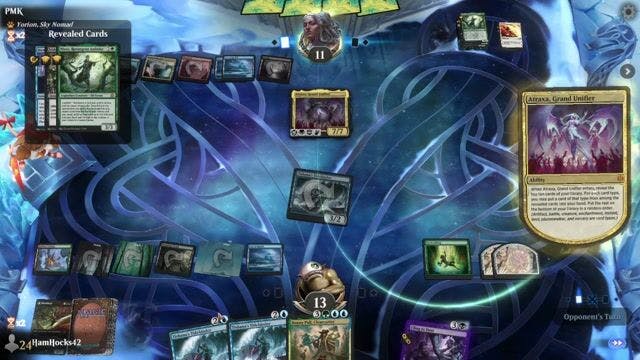 Watch MTG Arena Video Replay - Sultai Midrange by HamHocks42 VS 5 Color Omnath by PMK - Explorer Play