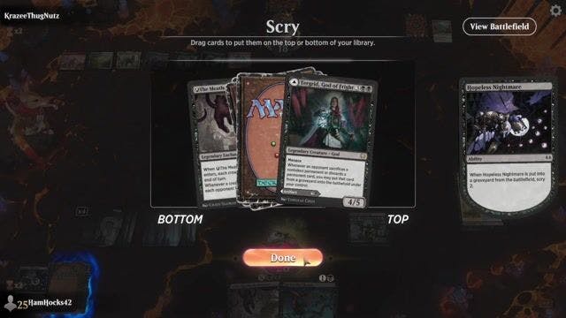 Watch MTG Arena Video Replay - Mono Black  by HamHocks42 VS Shrines by KrazeeThugNutz - Historic Play