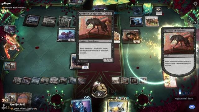 Watch MTG Arena Video Replay - Kykar, Wind's Fury by HamHocks42 VS Davriel, Soul Broker by gallegos - Historic Brawl