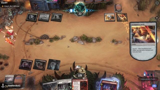 Watch MTG Arena Video Replay - Rakdos Reanimator by HamHocks42 VS Mystic Forge Combo by Else89 - Timeless Challenge Match