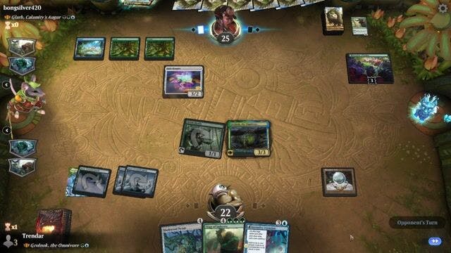 Watch MTG Arena Video Replay - Grolnok, the Omnivore by Trendar VS Glarb, Calamity's Augur by bongsilver420 - MWM Yargle Standard Brawl