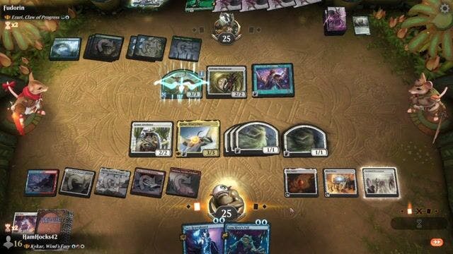 Watch MTG Arena Video Replay - Kykar, Wind's Fury by HamHocks42 VS Ezuri, Claw of Progress by Fudorin - Historic Brawl