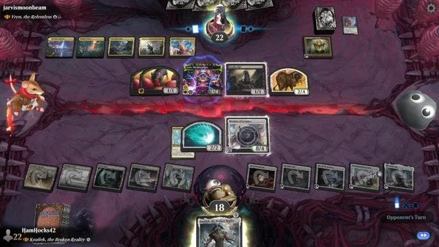 Watch MTG Arena Video Replay - Kozilek, the Broken Reality by HamHocks42 VS Vren, the Relentless by jarvismoonbeam - Historic Brawl Challenge Match