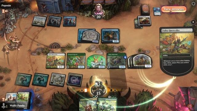 Watch MTG Arena Video Replay - Selesnya Rabbits by Wulfy Panda VS Azorius Glyph by Poposin - Alchemy Event