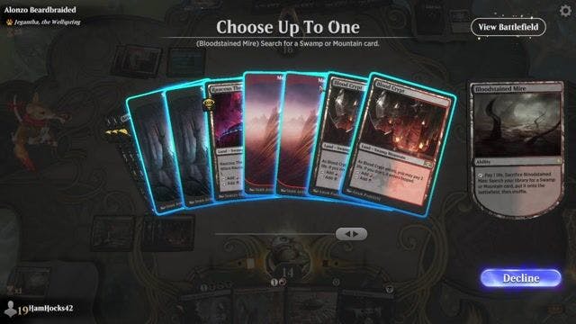 Watch MTG Arena Video Replay - Rakdos Storm by HamHocks42 VS 4 Color Control by Alonzo Beardbraided - Timeless Play