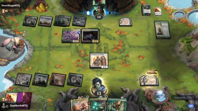 Watch MTG Arena Video Replay - Naya Midrange by HamHocksMTG VS Selesnya Enchantments by PowrDragnMTG - Standard Play - Streamer Event