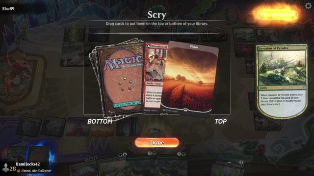 Watch MTG Arena Video Replay - Battles by HamHocks42 VS 5 Color Control by Else89 - Historic Challenge Match