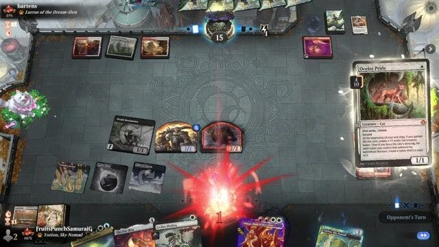 Watch MTG Arena Video Replay - 5 Color Omnath by FruitsPunchSamuraiG VS Boros Energy by bartens - Timeless Traditional Ranked