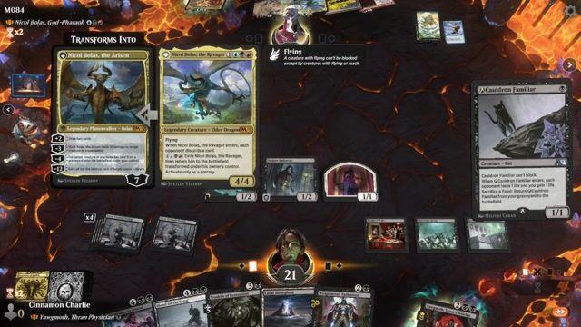 Watch MTG Arena Video Replay - Yawgmoth, Thran Physician by Cinnamon Charlie VS Nicol Bolas, God-Pharaoh by M084 - Historic Brawl