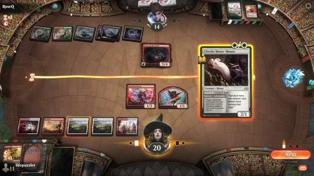 Watch MTG Arena Video Replay - Boros Mice by lifepuzzler VS Gruul Dinos by RoseQ - Standard Tournament Match