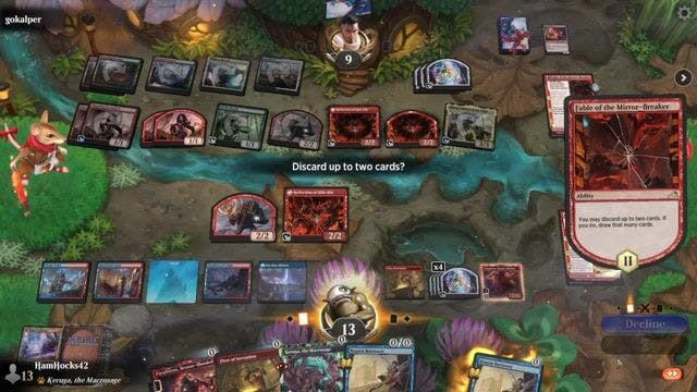 Watch MTG Arena Video Replay - Fire Pigs by HamHocks42 VS Naya Midrange by gokalper - Explorer Challenge Match