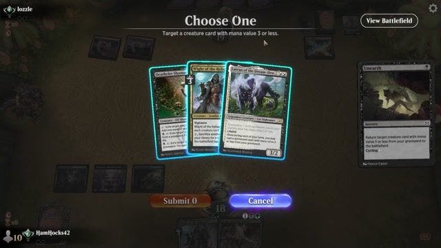 Watch MTG Arena Video Replay - Golgari Midrange by HamHocks42 VS Mono Red by lozzle - Timeless Traditional Ranked