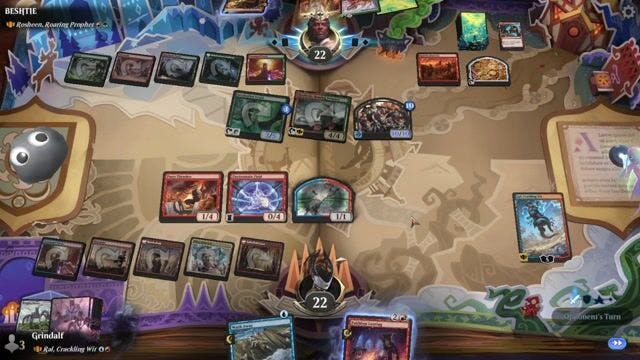 Watch MTG Arena Video Replay - Ral, Crackling Wit by Grindalf VS Rosheen, Roaring Prophet by BESHTIE - Historic Brawl Challenge Match