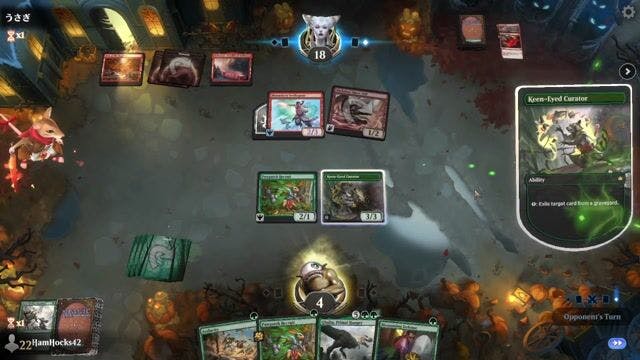 Watch MTG Arena Video Replay - Mono Green by HamHocks42 VS Red Deck Wins by うさぎ - Explorer Play