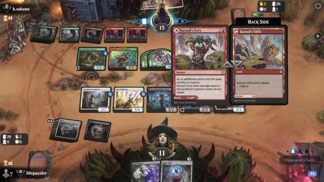 Watch MTG Arena Video Replay - BW by lifepuzzler VS GR by k.sakano - Premier Draft Ranked